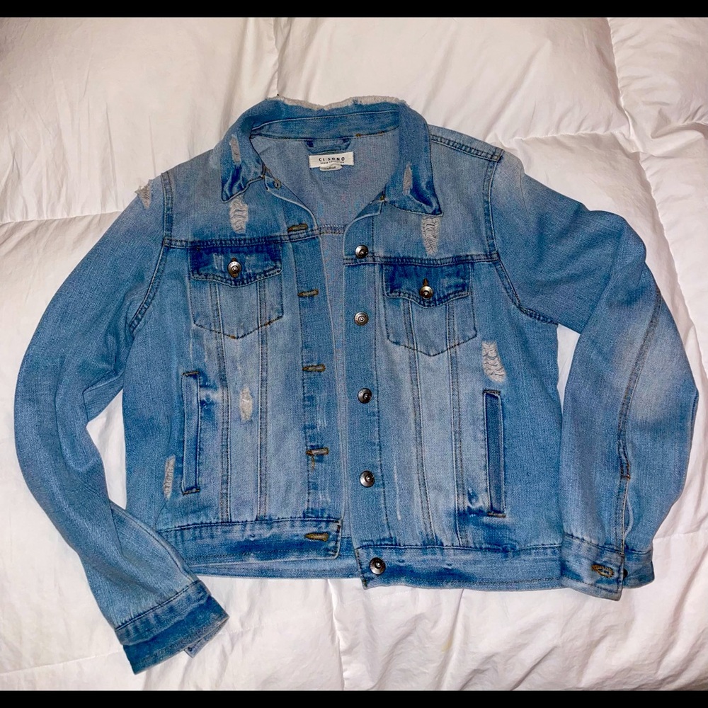 Blue Denim Cropped Jacket